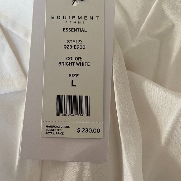 Bright White Essential Silk Shirt from Equipment XXL - Picture 7 of 9